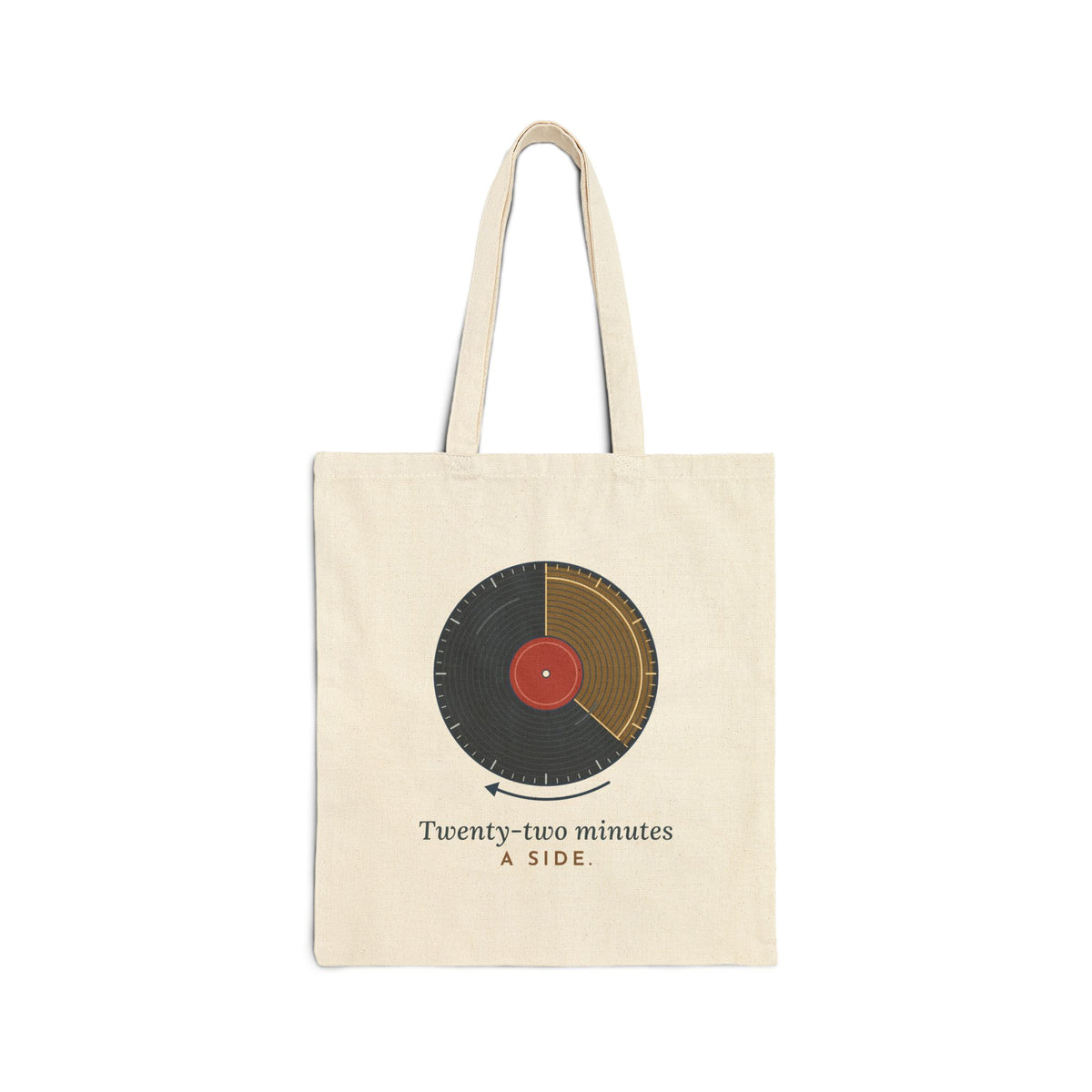 Vinyl Record Tote Bag - Twenty-Two Minutes a Side Record Shopping Tote