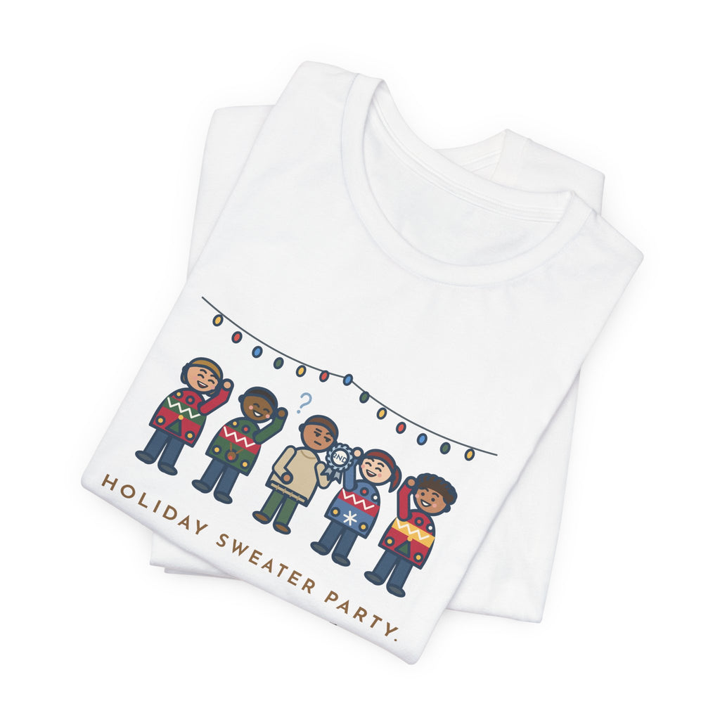 Funny Holiday Sweater Party T-Shirt, Wore My Regular Winter Sweater, Won Second Place, Party Lineup Tee