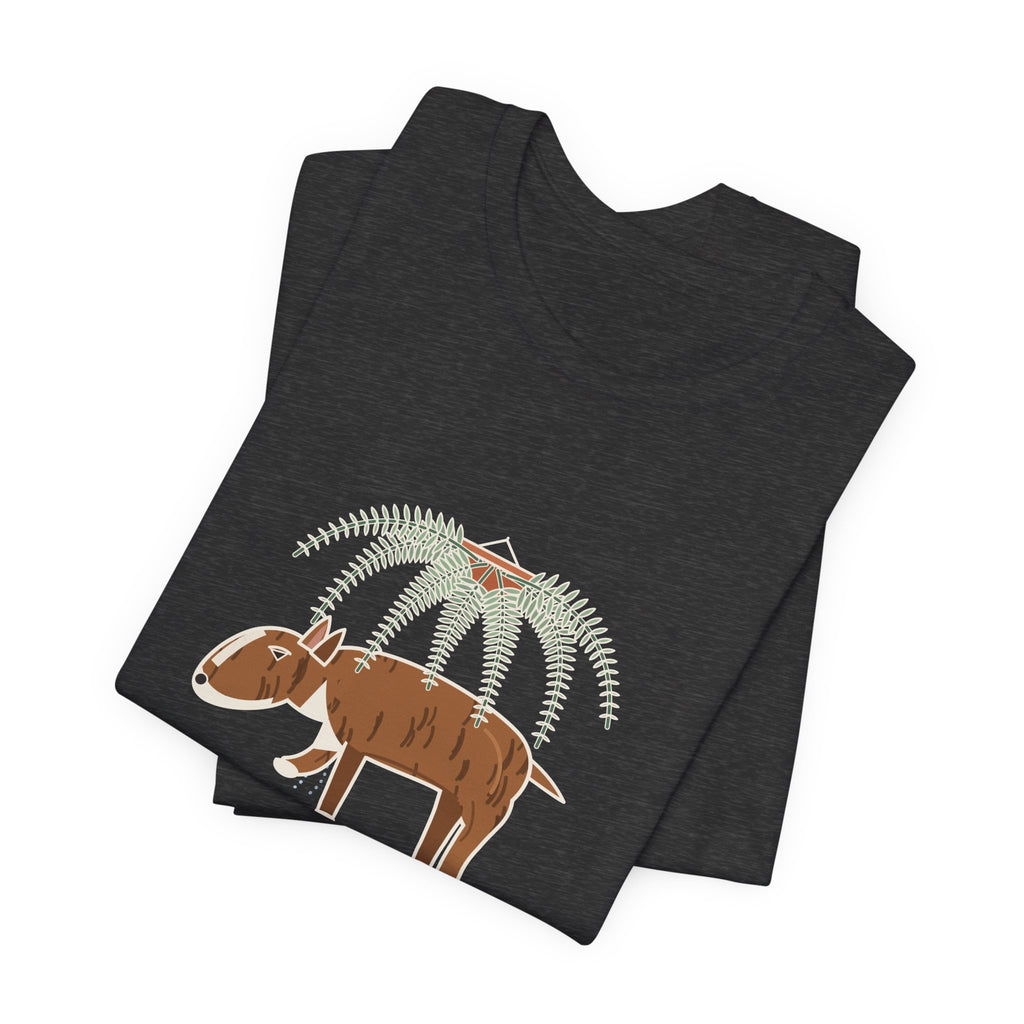 Bull Terrier T-Shirt - Trancing Under the Ferns Again Funny Ghost Walking Dog Tee
