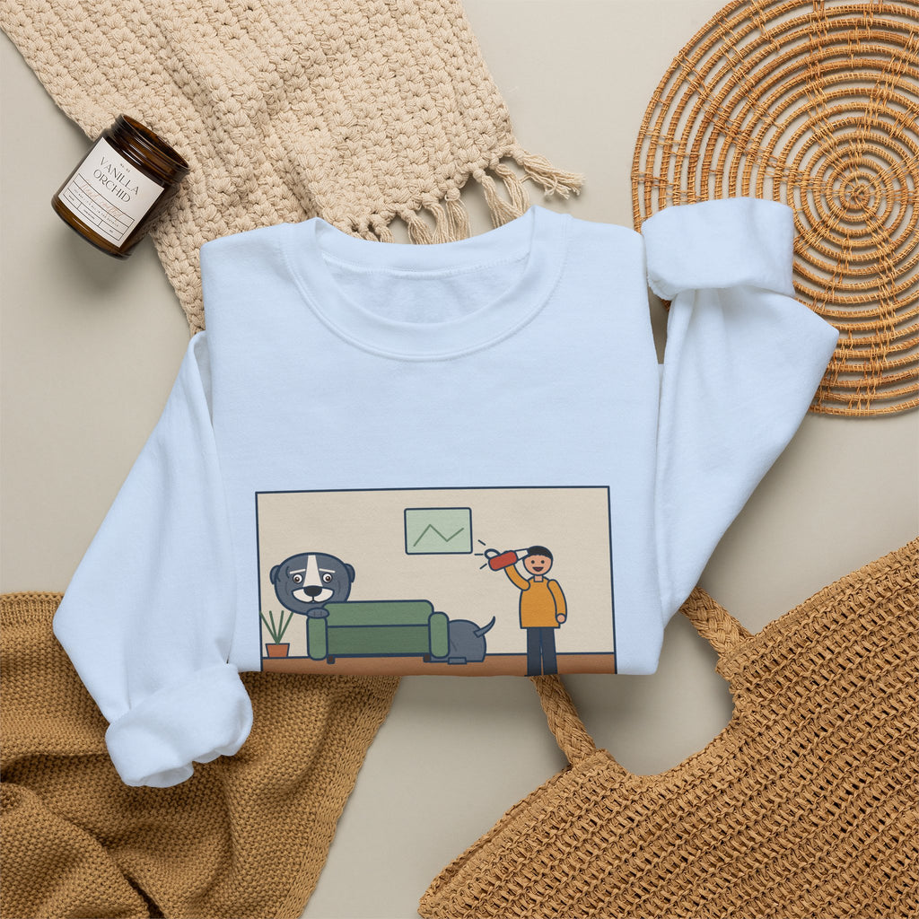 American Bully Sweatshirt, Ninety Pounds of Muscle, Runs from the Handheld Vacuum, Funny Couch Hideout Crewneck