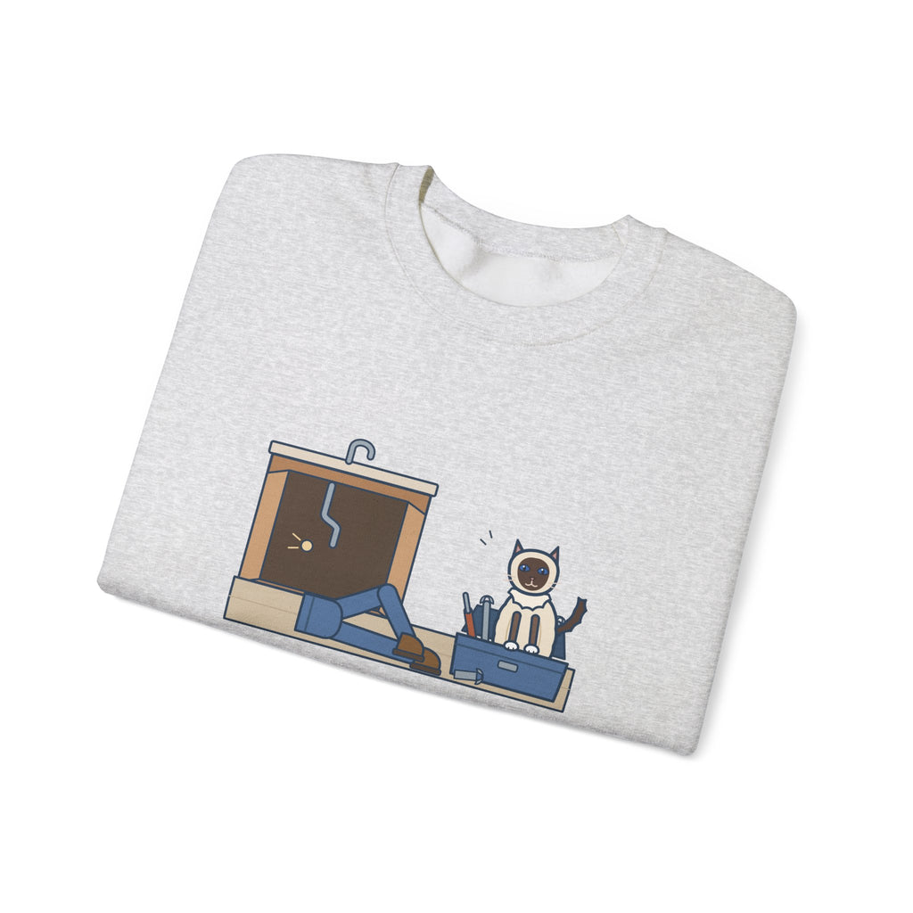 Birman Cat Crewneck Sweatshirt - Toolbox Seat for the Kitchen Sink Repair