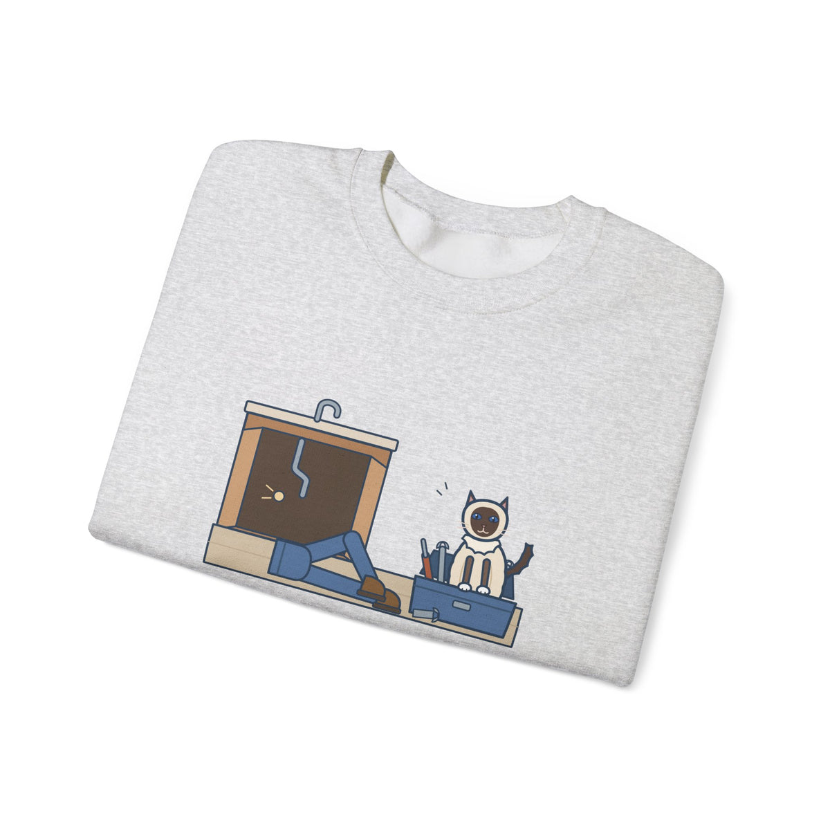 Birman Cat Crewneck Sweatshirt - Toolbox Seat for the Kitchen Sink Repair
