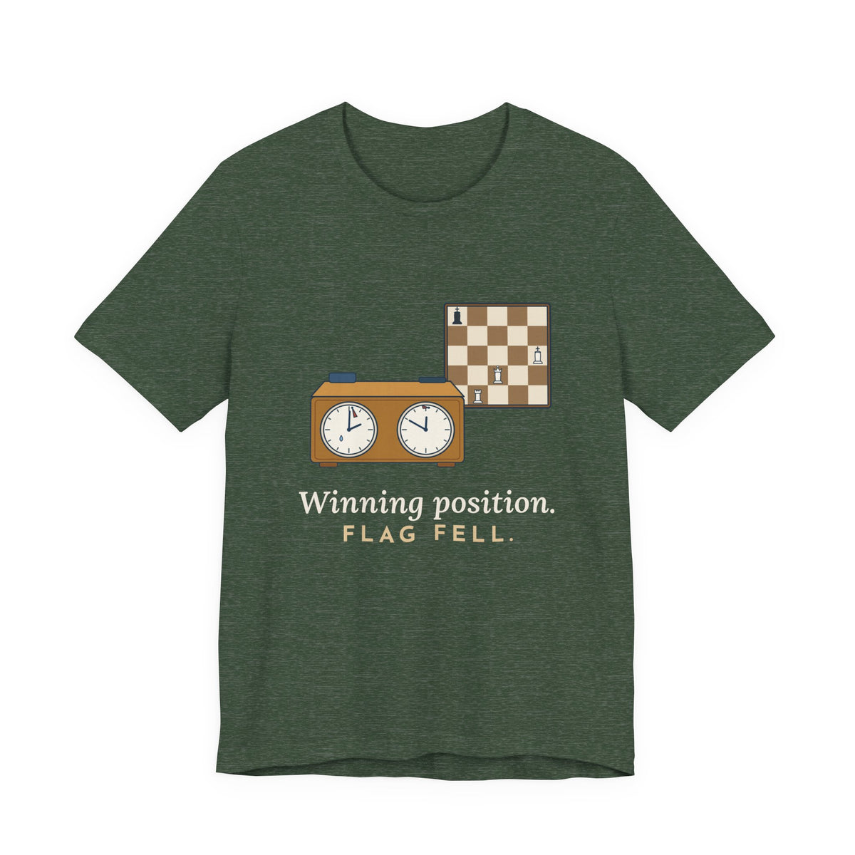 Chess T-Shirt - Winning Position. Flag Fell. Funny Blitz Chess Clock Tee
