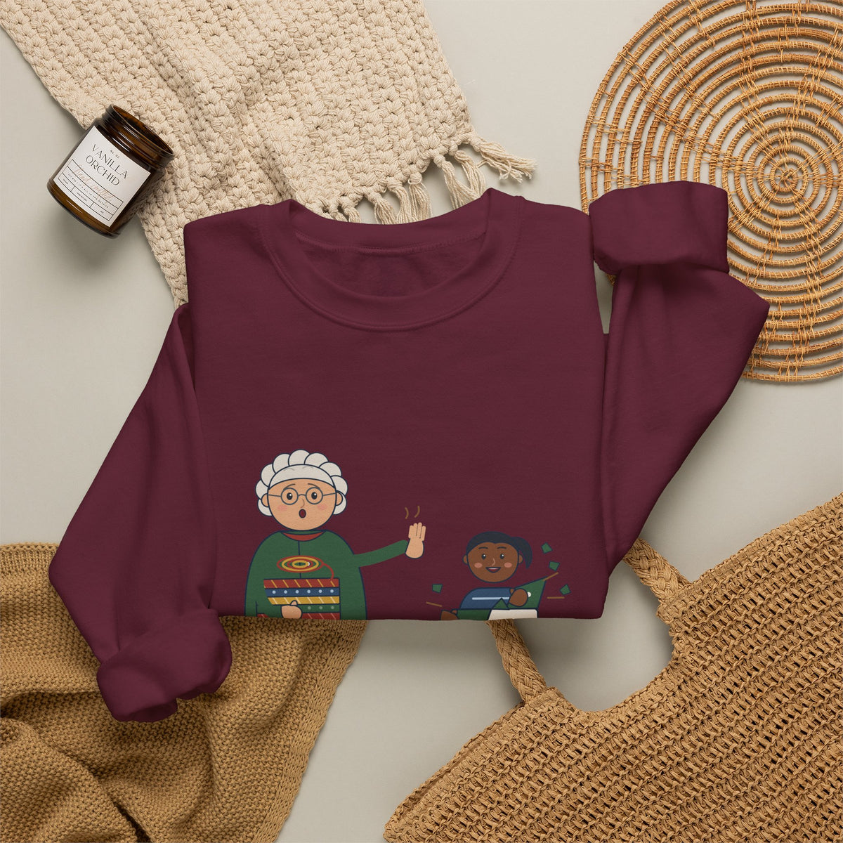 Grandma Christmas Crewneck Sweatshirt - Unwrap Carefully. I'm Reusing That Paper.