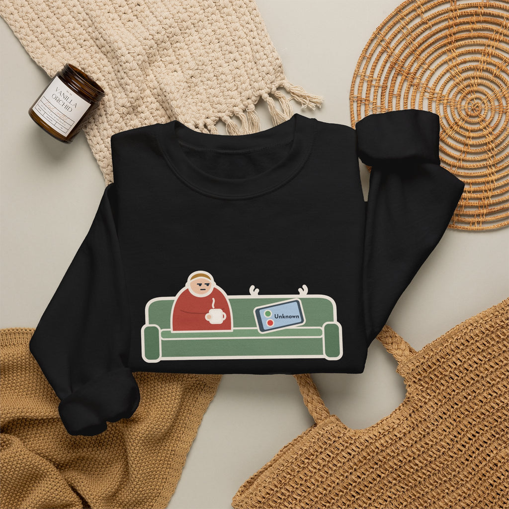 Unknown Number Sweatshirt, Let It Ring, Then Waited for the Text, Funny Couch Calm Crewneck