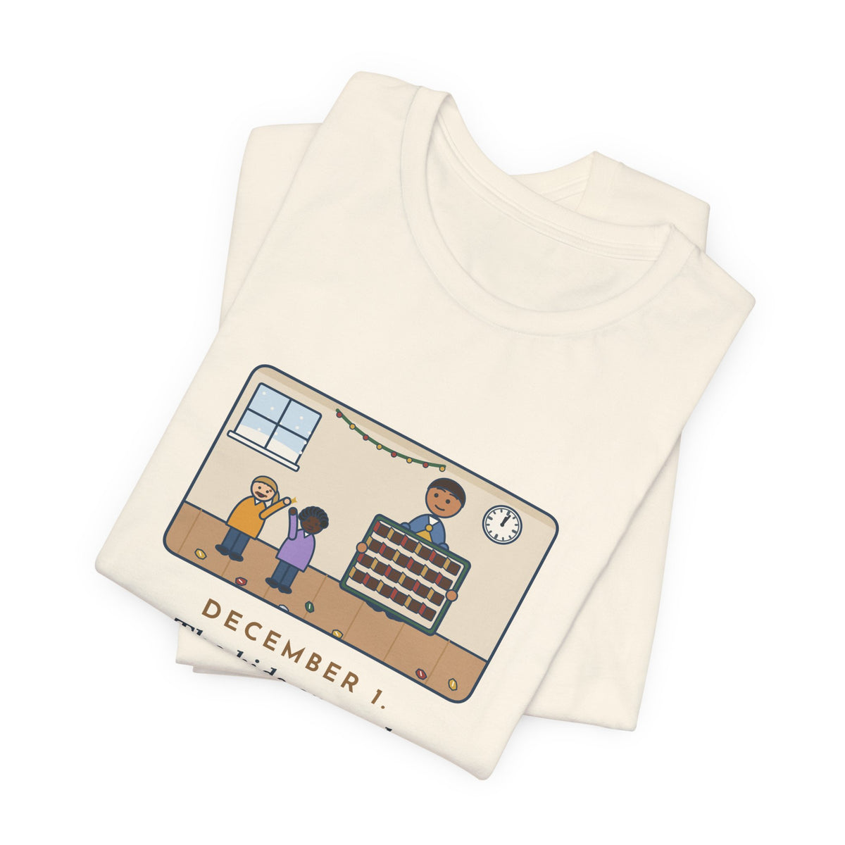 Funny Countdown Calendar T-Shirt, December 1, the Kids Opened All Twenty-Four Little Doors by Lunch, December Kitchen Tee