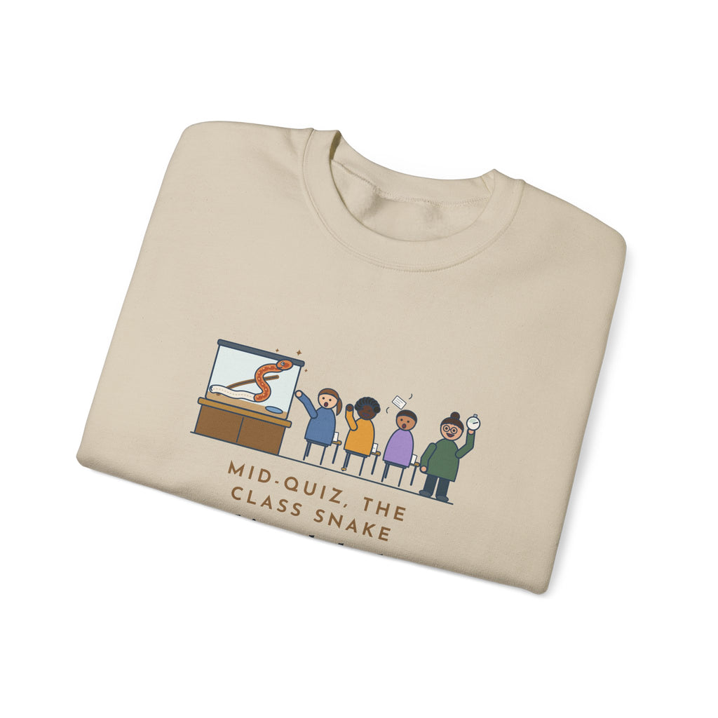 Zoology Teacher Crewneck Sweatshirt - Class Snake Shed During the Quiz