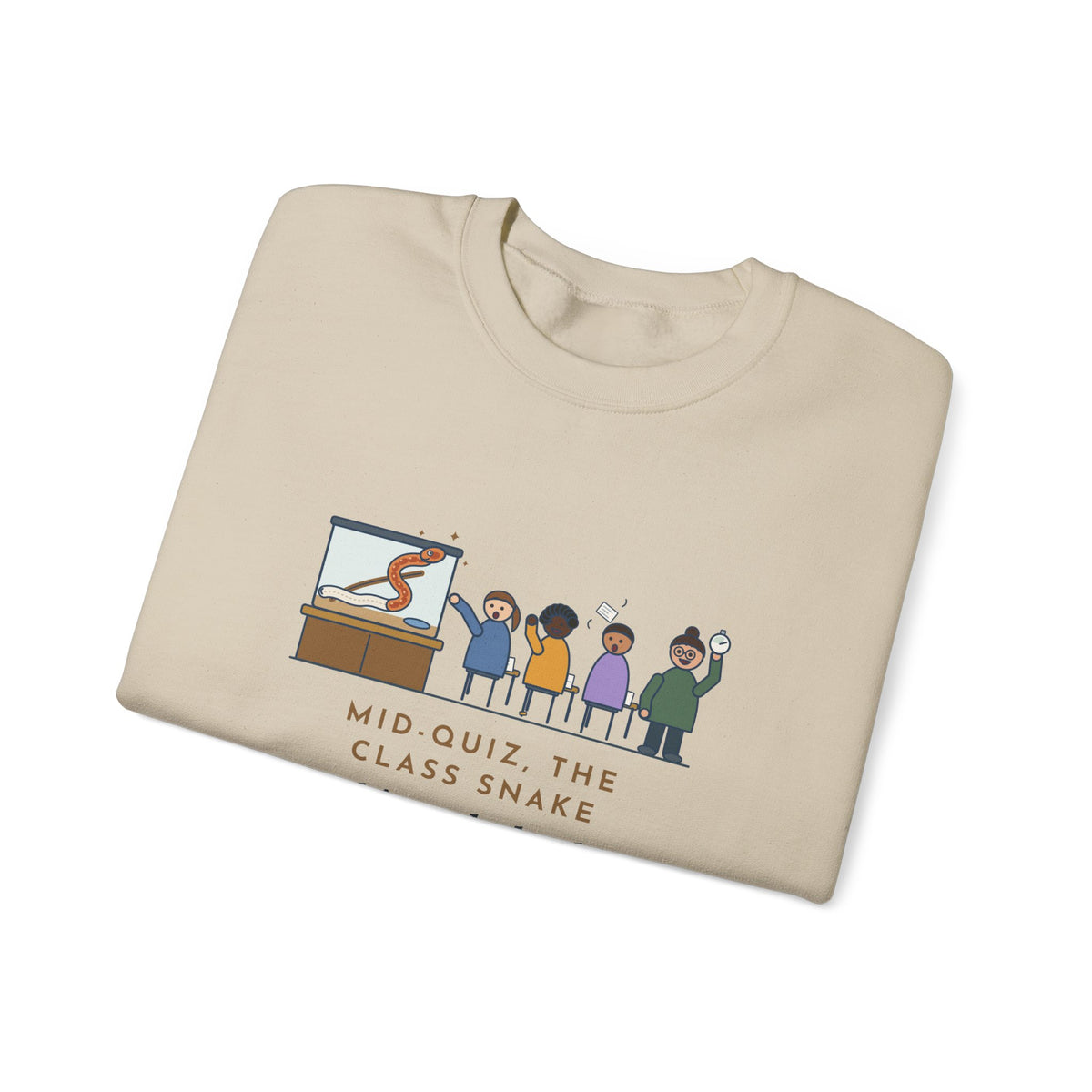 Zoology Teacher Crewneck Sweatshirt - Class Snake Shed During the Quiz