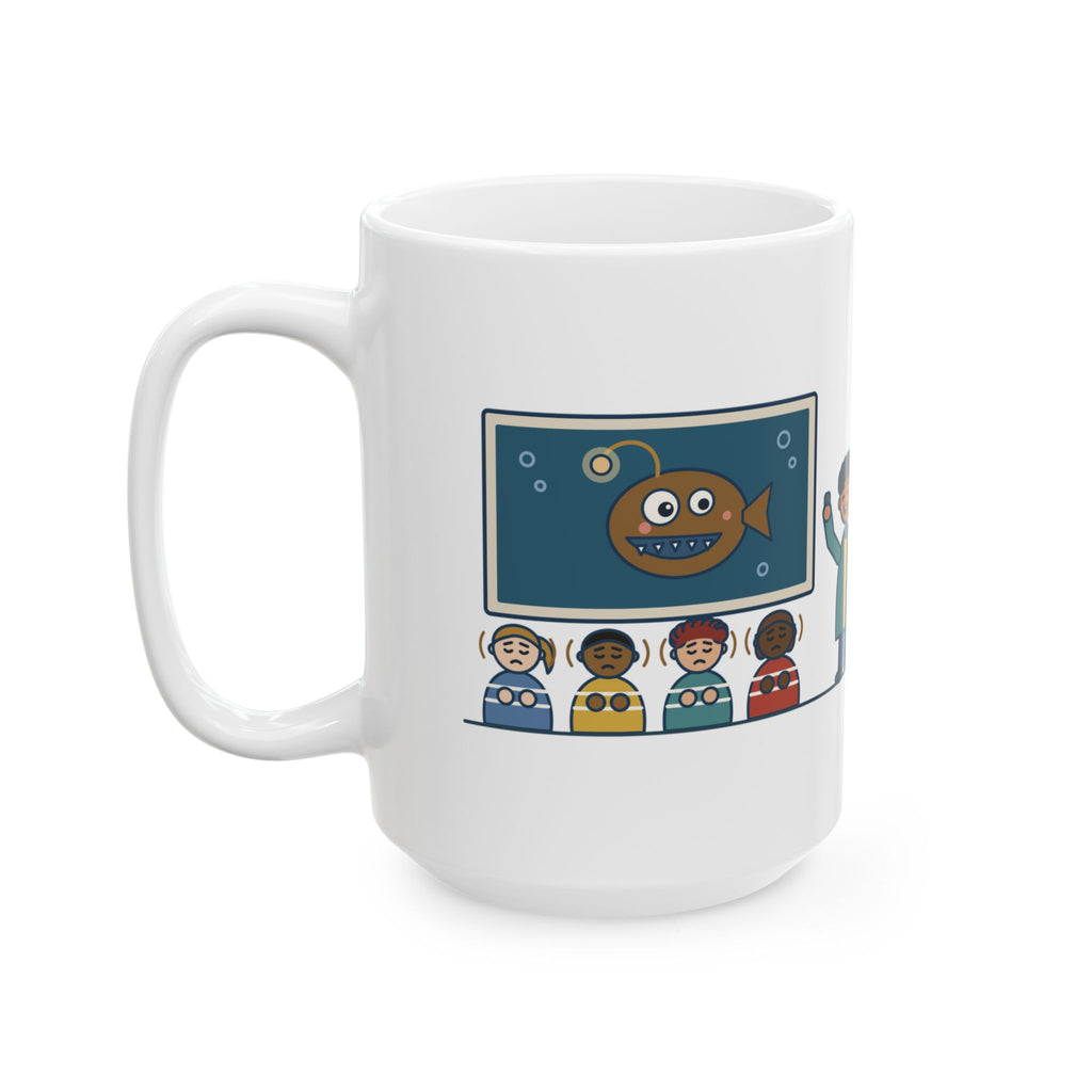 Large 15oz Oceanography Teacher Mug - Anglerfish Slide Deep Sea Science Teacher Gift