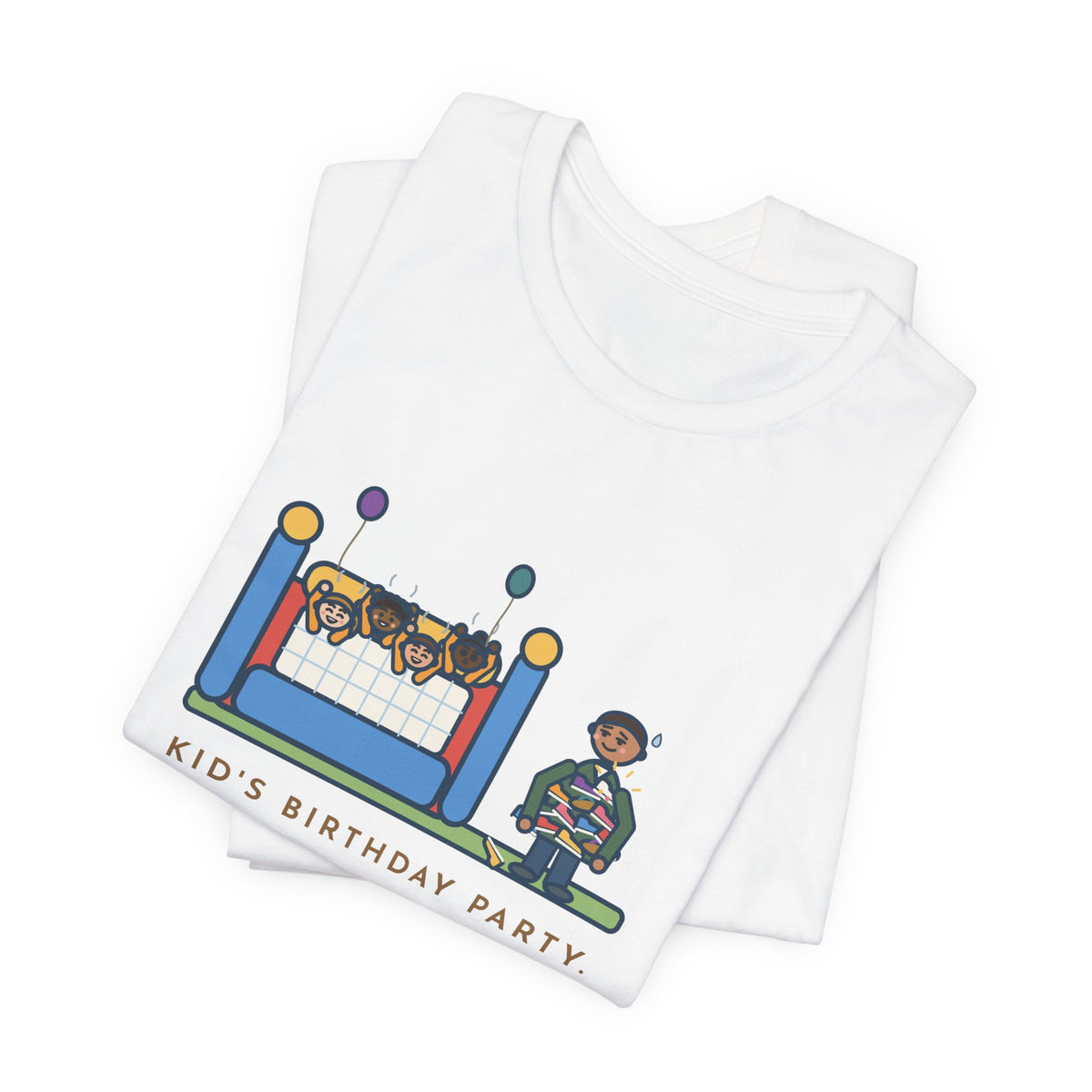Funny Birthday Party T-Shirt, Sixteen Kids, One Bounce House, and I Held Every Shoe, Backyard Party Tee