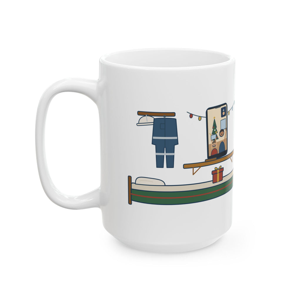 Large 15oz Oilfield Worker Mug - Opened Presents on a Video Call From the Man Camp