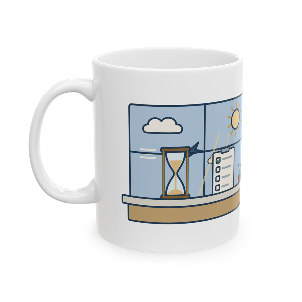 Seneca Quote Mug, While We Are Postponing, Life Speeds By, Stoic Swift Past the Window Coffee Mug 11oz