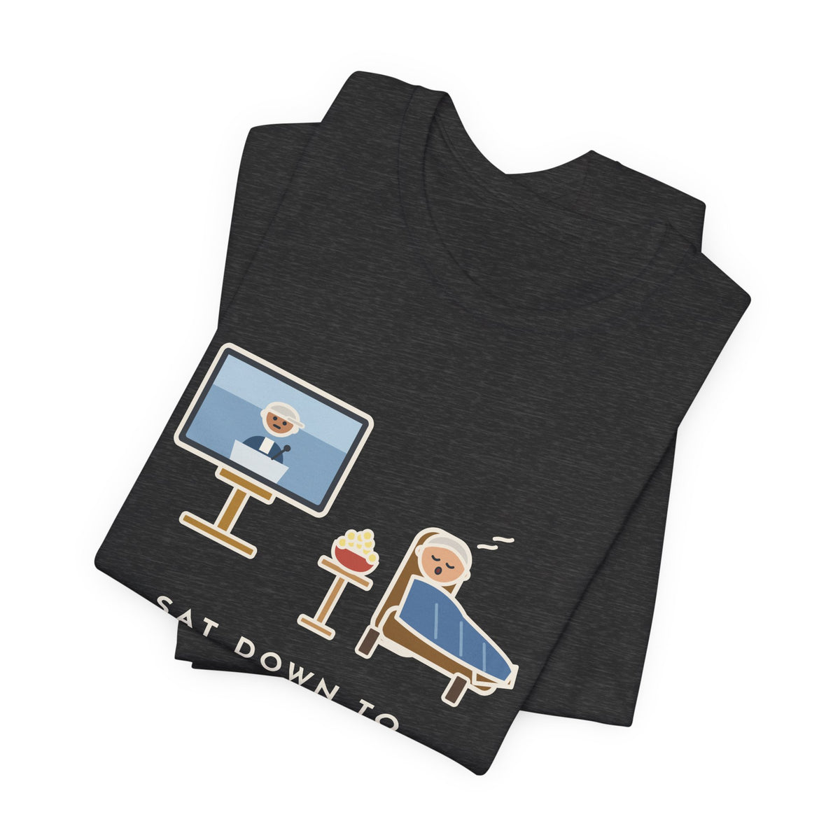 Funny Sports Fan T-Shirt, Sat Down to Watch the Game, Woke Up for the Postgame Interviews, Recliner Nap Tee