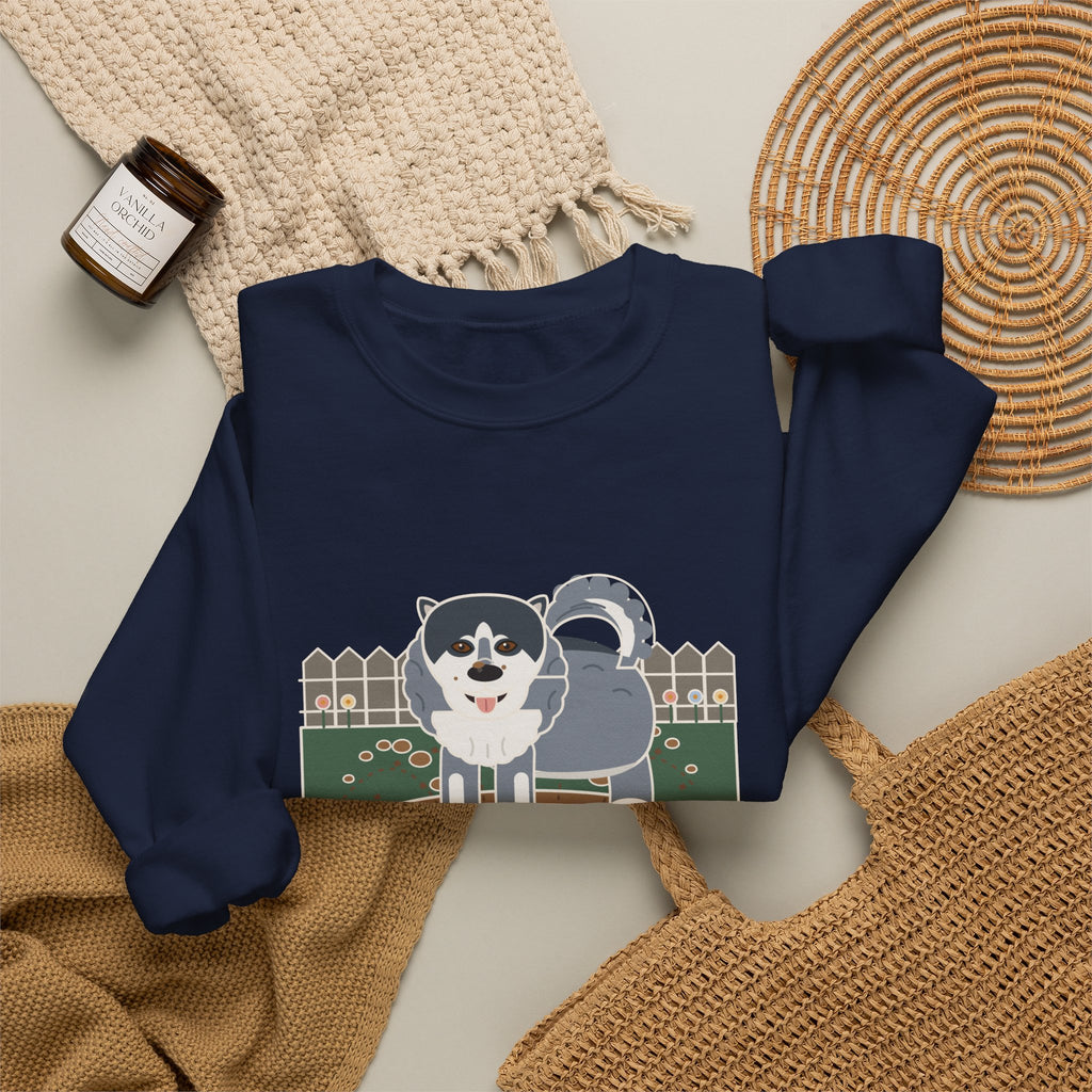 Alaskan Malamute Crewneck Sweatshirt - Malamute-Sized Backyard Crater Dog Owner Gift