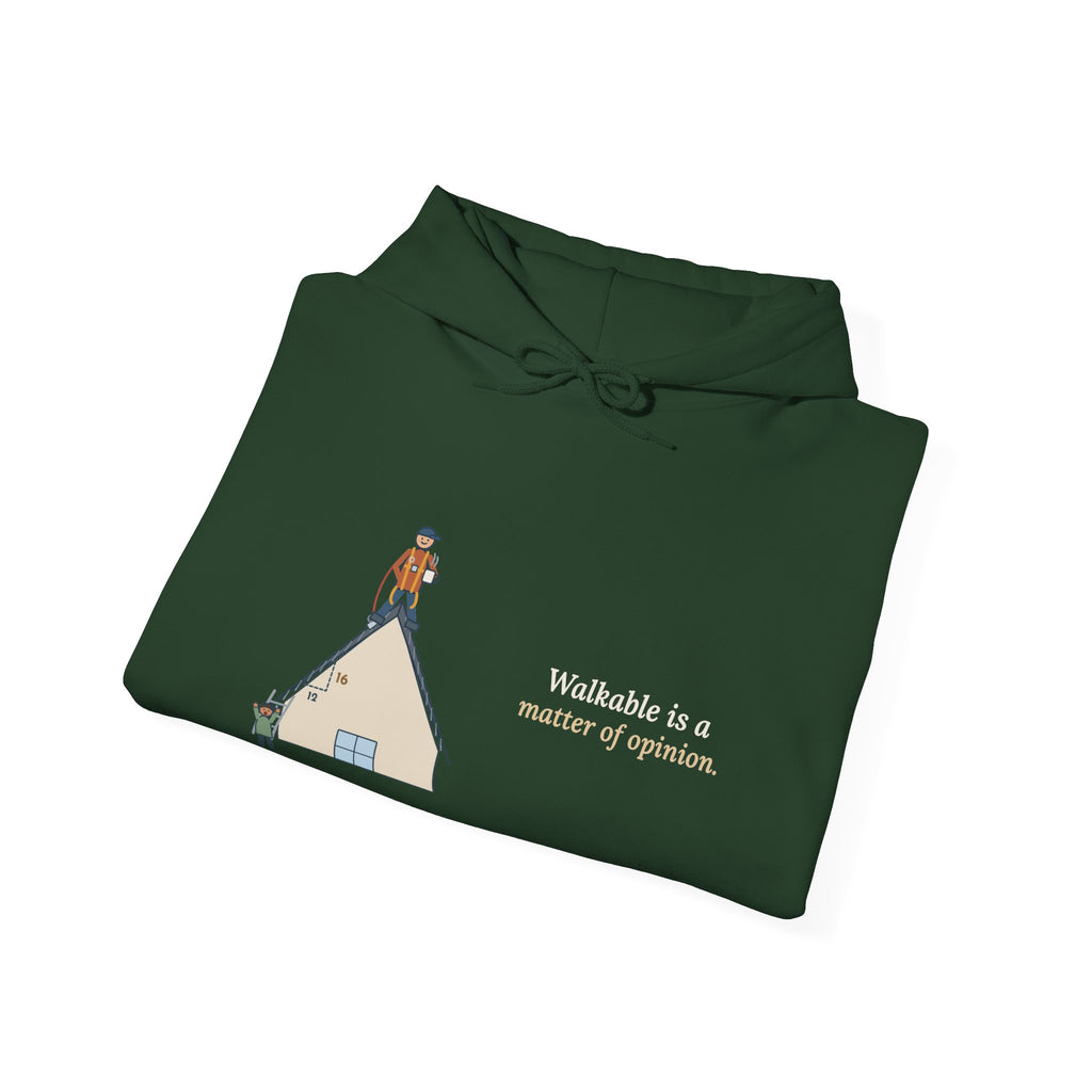 Roofing Hoodie - Walkable Is a Matter of Opinion Roofer Hooded Sweatshirt