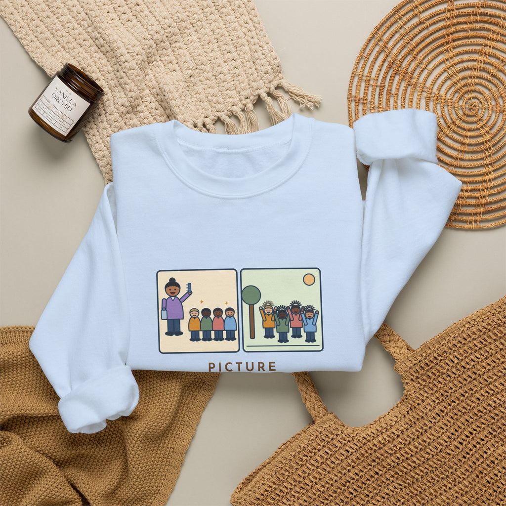 Picture Day Sweatshirt, Combed Twenty-Four Heads, All Messed Up by Recess, Funny Morning and Recess Crewneck