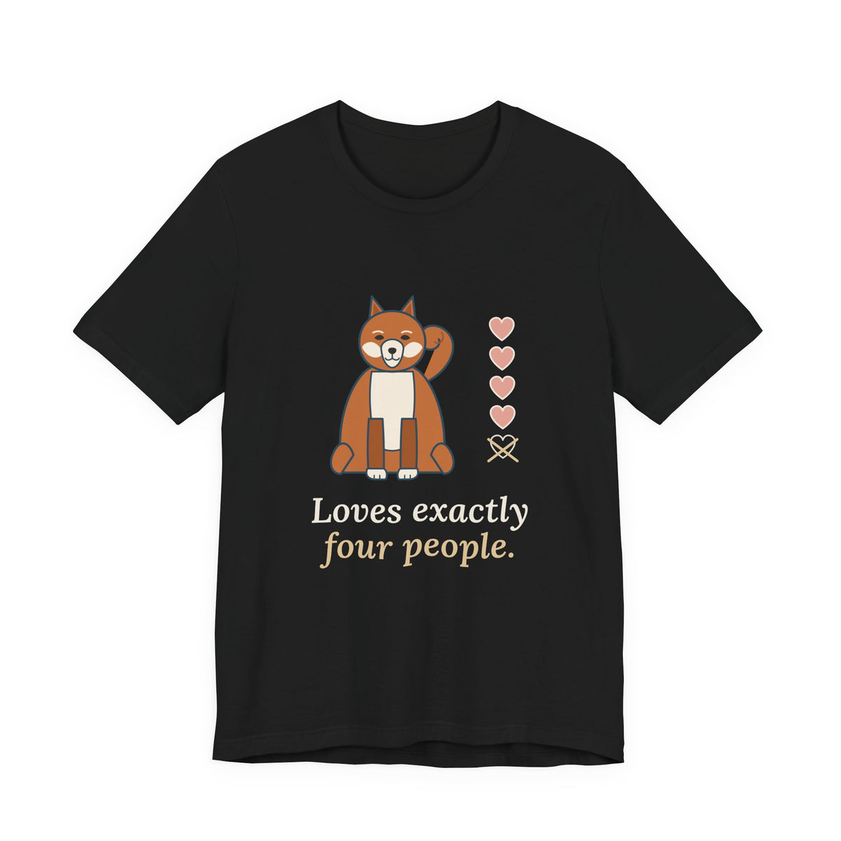 Akita T-Shirt - Loves Exactly Four People Funny Loyal Akita Owner Tee