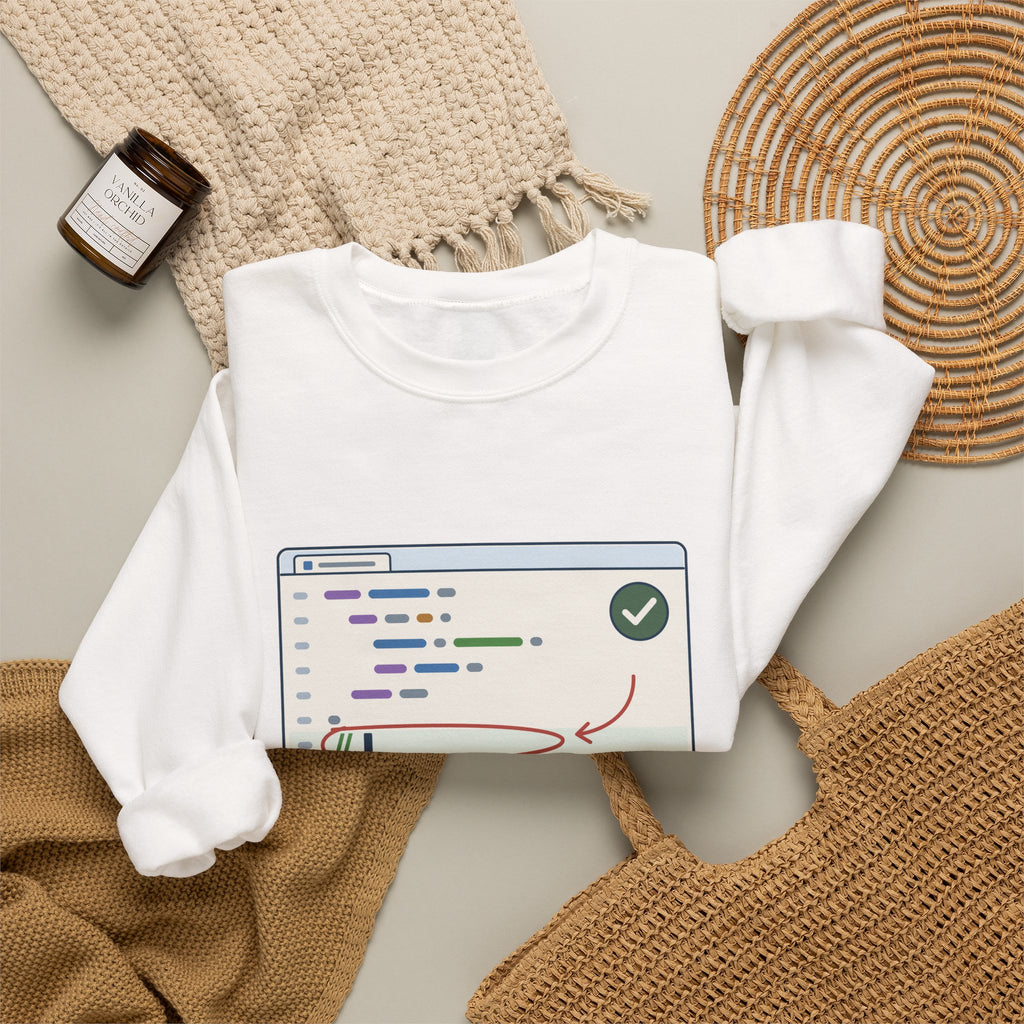 Computer Science Teacher Crewneck Sweatshirt - Your Code Works. Now Comment It.