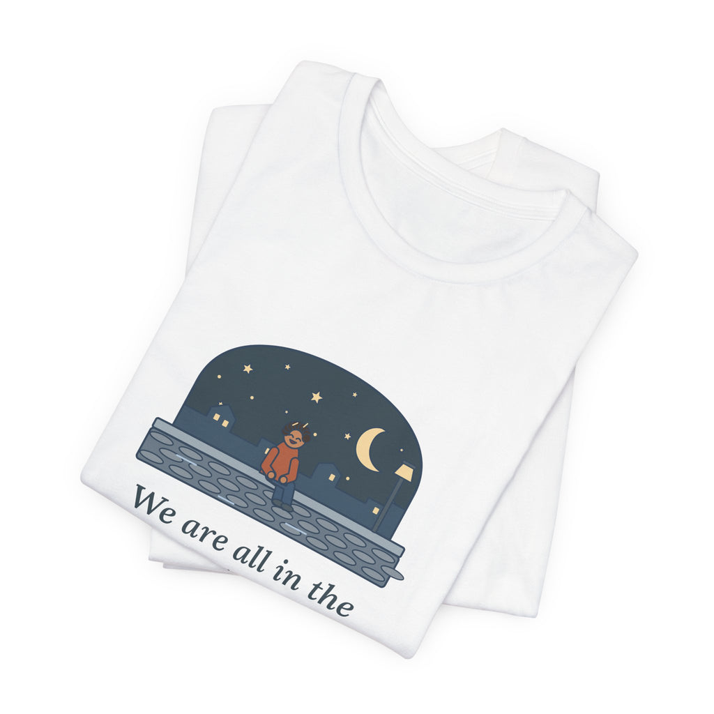 Oscar Wilde Quote T-Shirt, Some of Us Are Looking at the Stars, Literary Stargazer Curb Tee