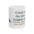 Cappeau Quote Mug, The Stars Are Brightly Shining, Christmas Star over Stable Coffee Mug 11oz