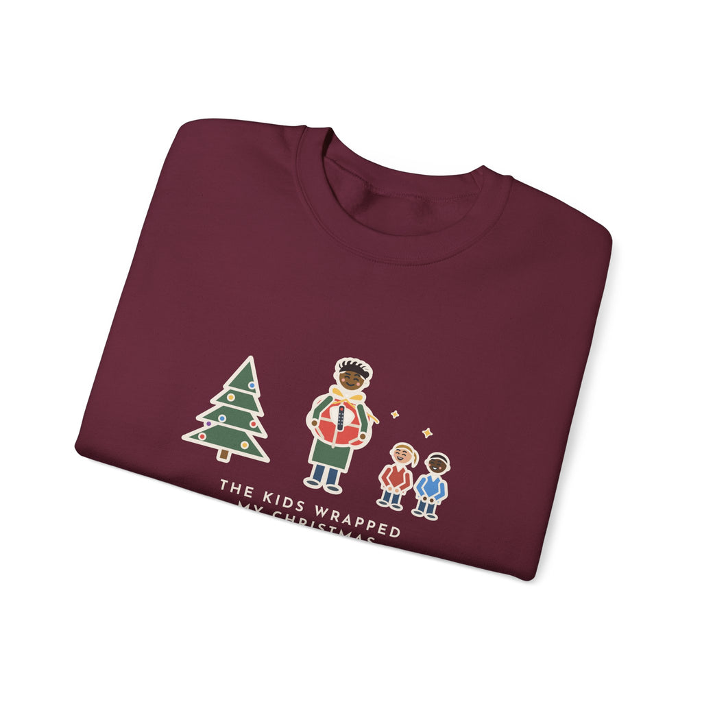 Christmas Present Sweatshirt, The Kids Wrapped It Themselves, It Was the TV Remote, Funny Proud Wrappers Crewneck