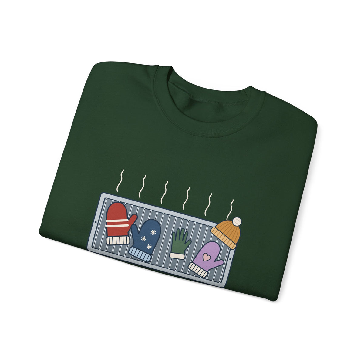 Snow Day Crewneck Sweatshirt - Mittens Drying on Every Vent Winter Sweatshirt