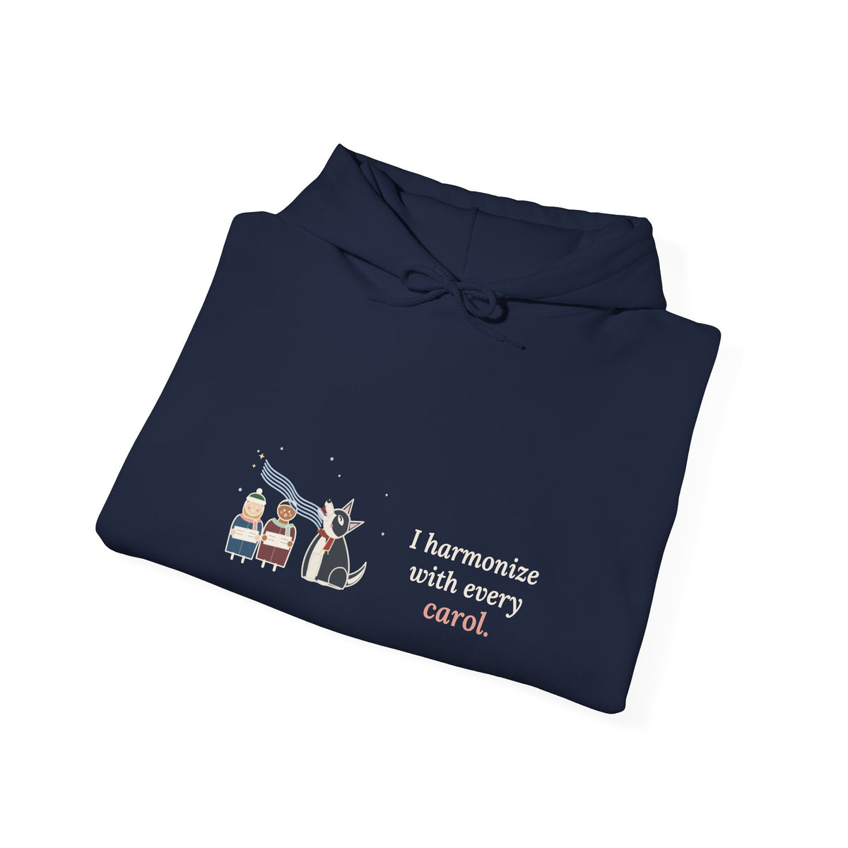 Husky Hoodie - I Harmonize With Every Carol Siberian Husky Christmas Hooded Sweatshirt