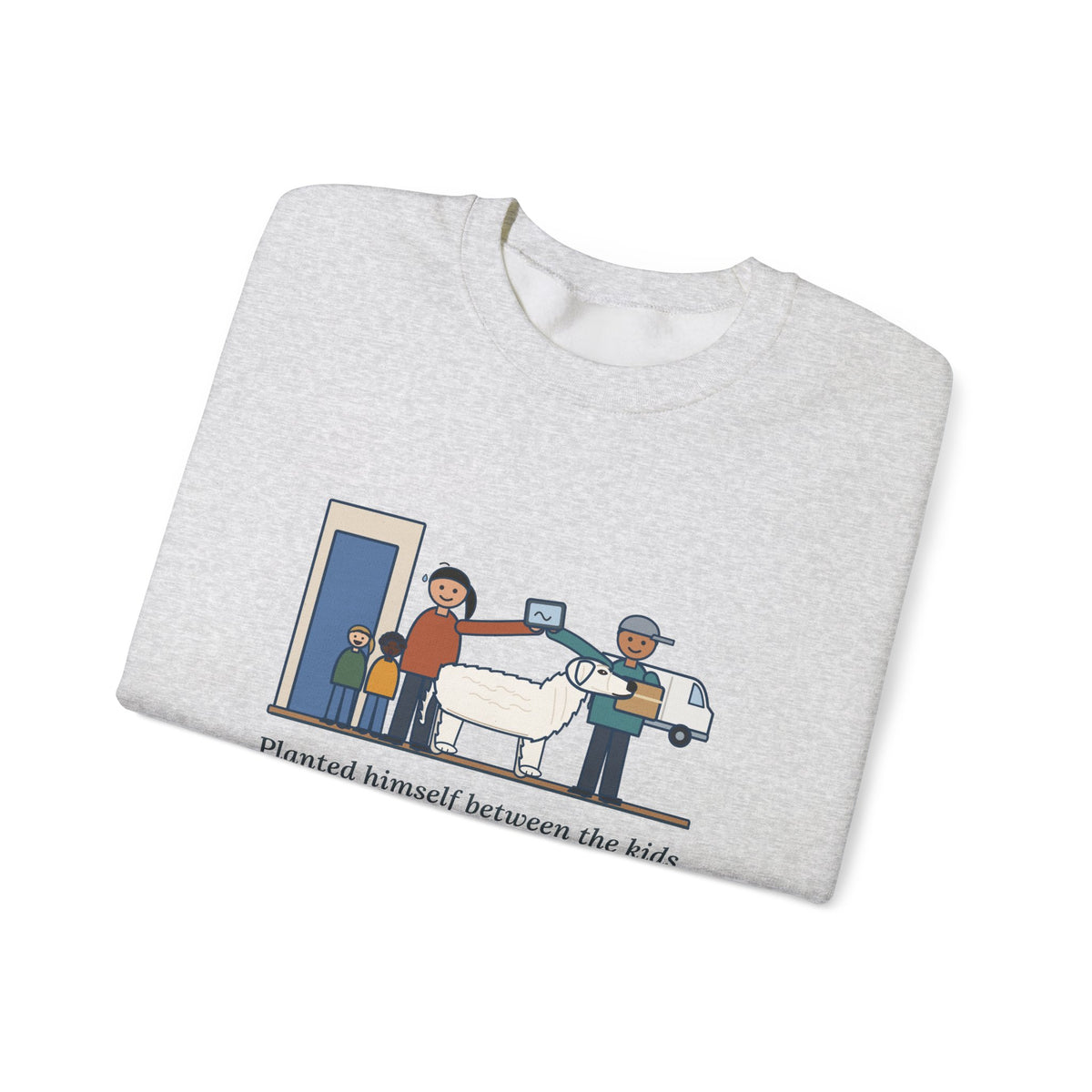 Kuvasz Crewneck Sweatshirt - Kept Watch Over the Kids Until the Delivery Was Signed