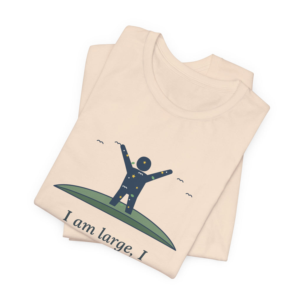 Walt Whitman Quote T-Shirt, I Am Large, I Contain Multitudes, Literary Starry Figure Tee
