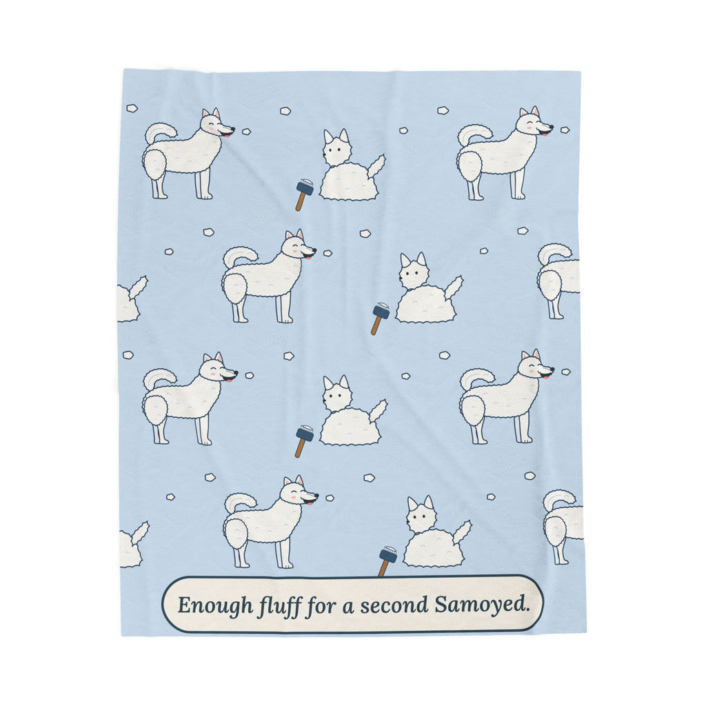 Samoyed Throw Blanket - Enough Fluff for a Second Samoyed. Velveteen Plush Throw