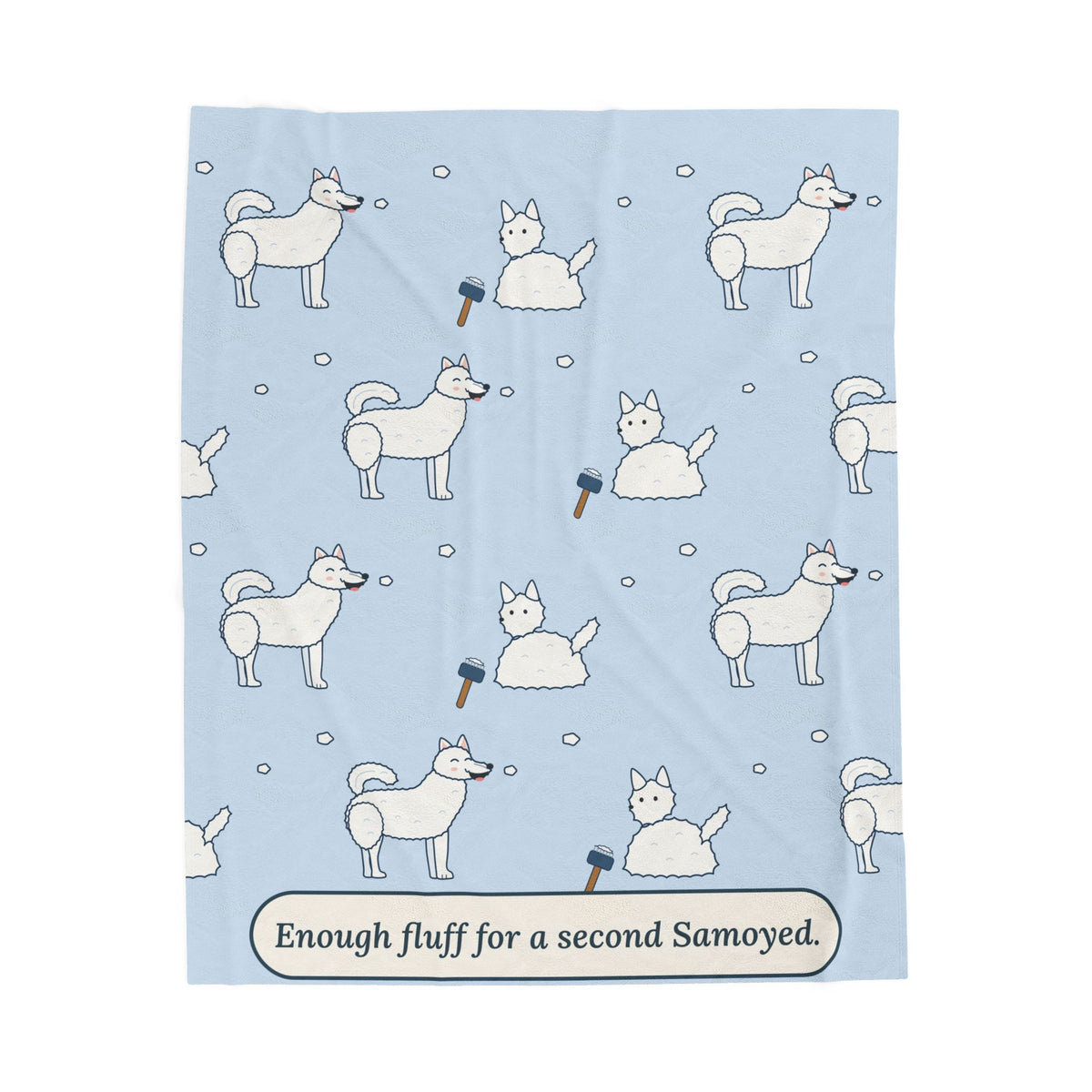 Samoyed Throw Blanket - Enough Fluff for a Second Samoyed. Velveteen Plush Throw