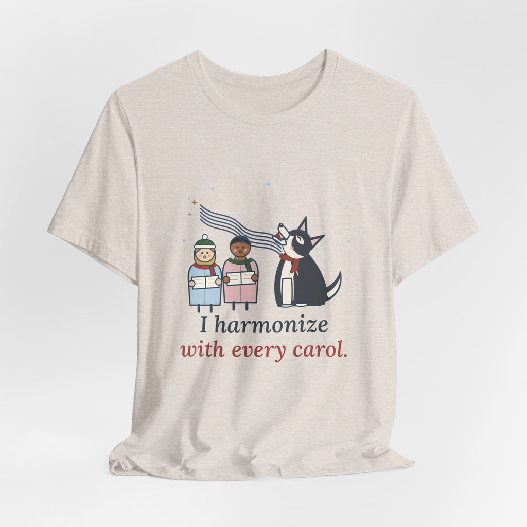 Siberian Husky Christmas T-Shirt - I Harmonize With Every Carol Funny Husky Tee