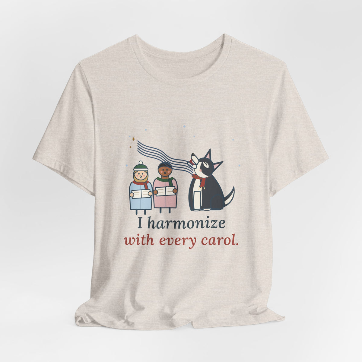 Siberian Husky Christmas T-Shirt - I Harmonize With Every Carol Funny Husky Tee