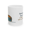 Tiger-Striped Cat Mug - Sprawls Across the Ottoman Like a Tiger on a Sun Rock 11oz Coffee Mug