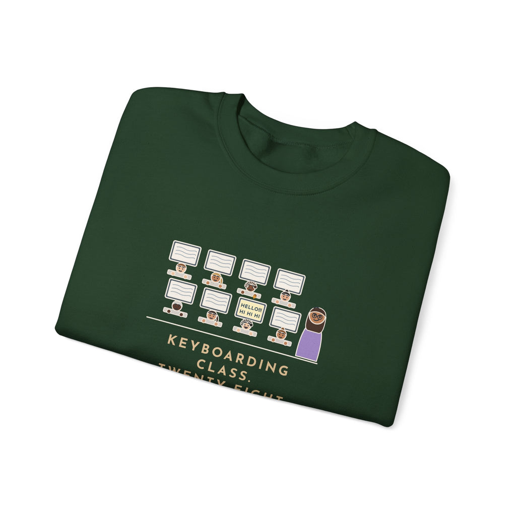 Keyboarding Teacher Crewneck Sweatshirt - One Kid Found Caps Lock
