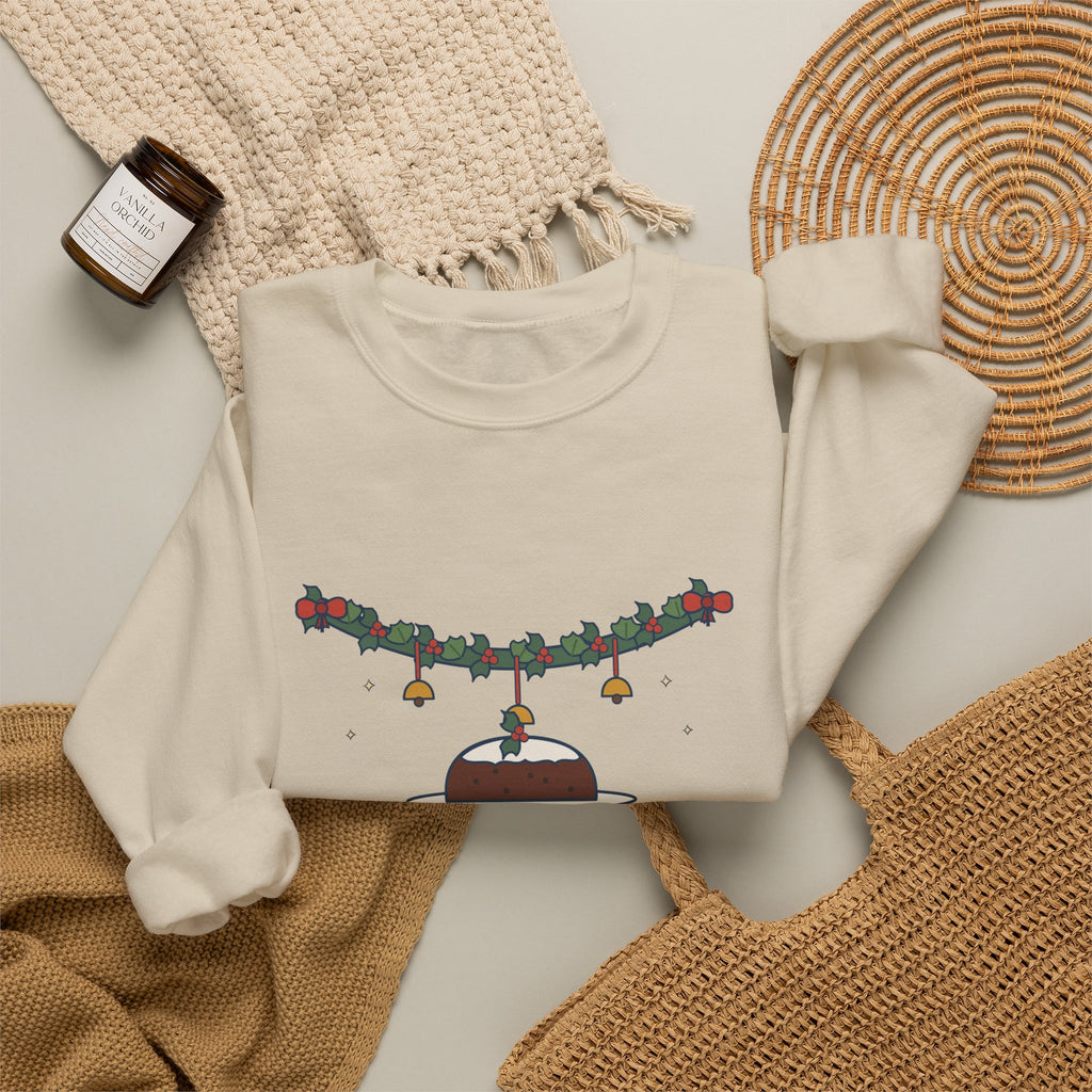 Tis the Season to Be Jolly Sweatshirt, Christmas Oliphant Quote Crewneck with Holly Swag