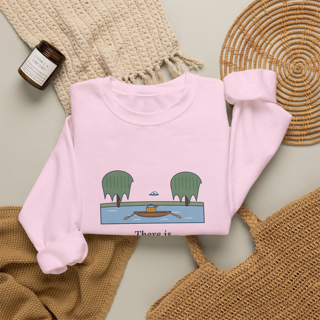 Simply Messing About in Boats Sweatshirt, Boating Grahame Quote Crewneck with River Rowboat