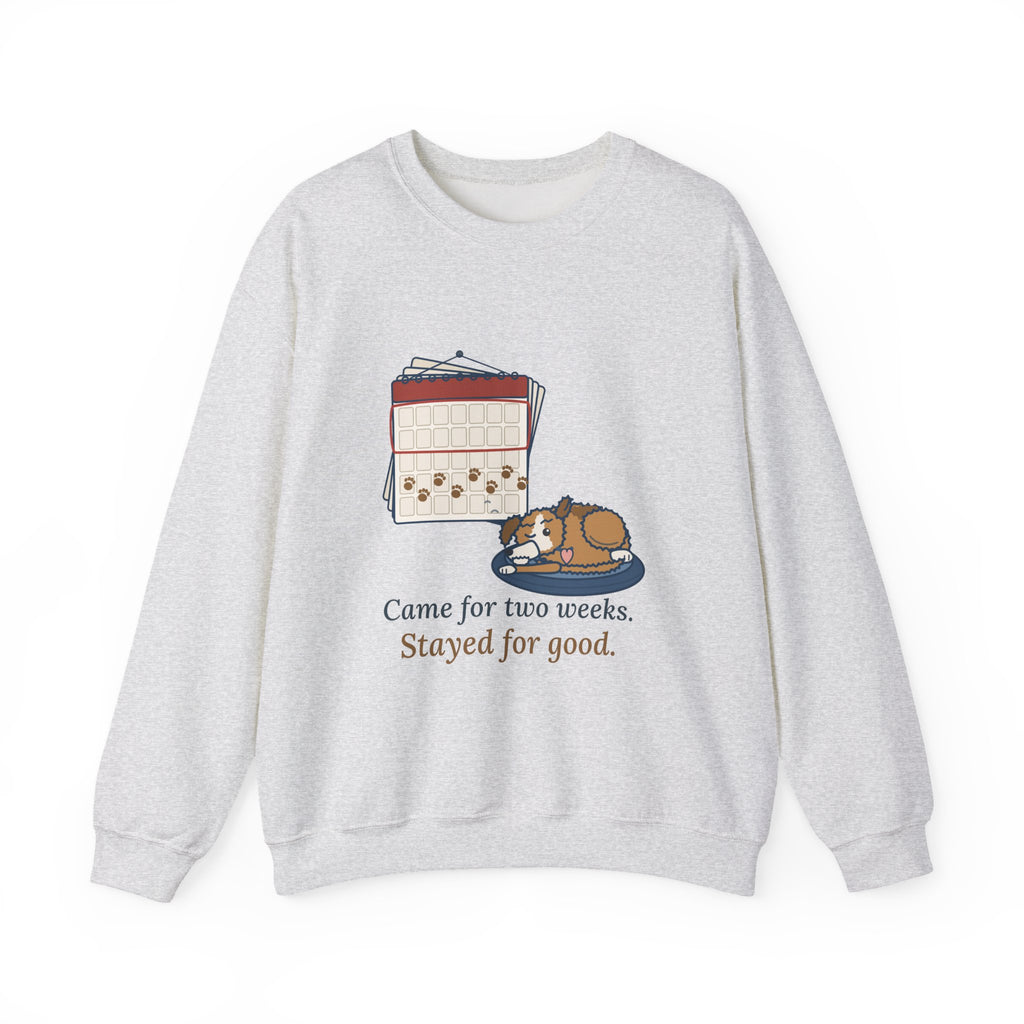 Pet Foster Crewneck Sweatshirt - Came for Two Weeks. Stayed for Good.