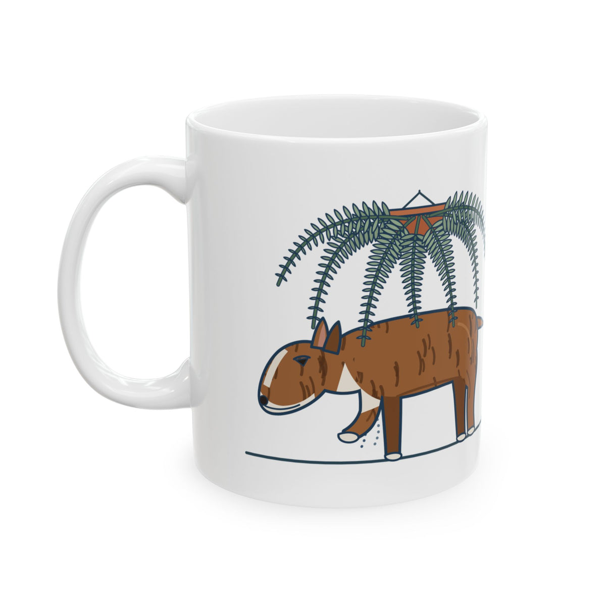 Bull Terrier Coffee Mug - Trancing Under the Ferns Again, One Slow Step at a Time