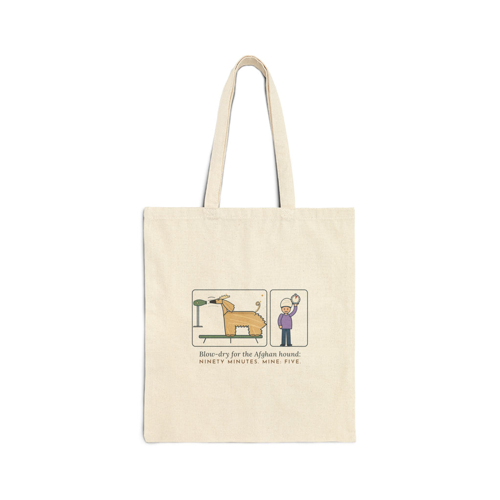 Afghan Hound Tote Bag - Blow-Dry Ninety Minutes, Mine Five