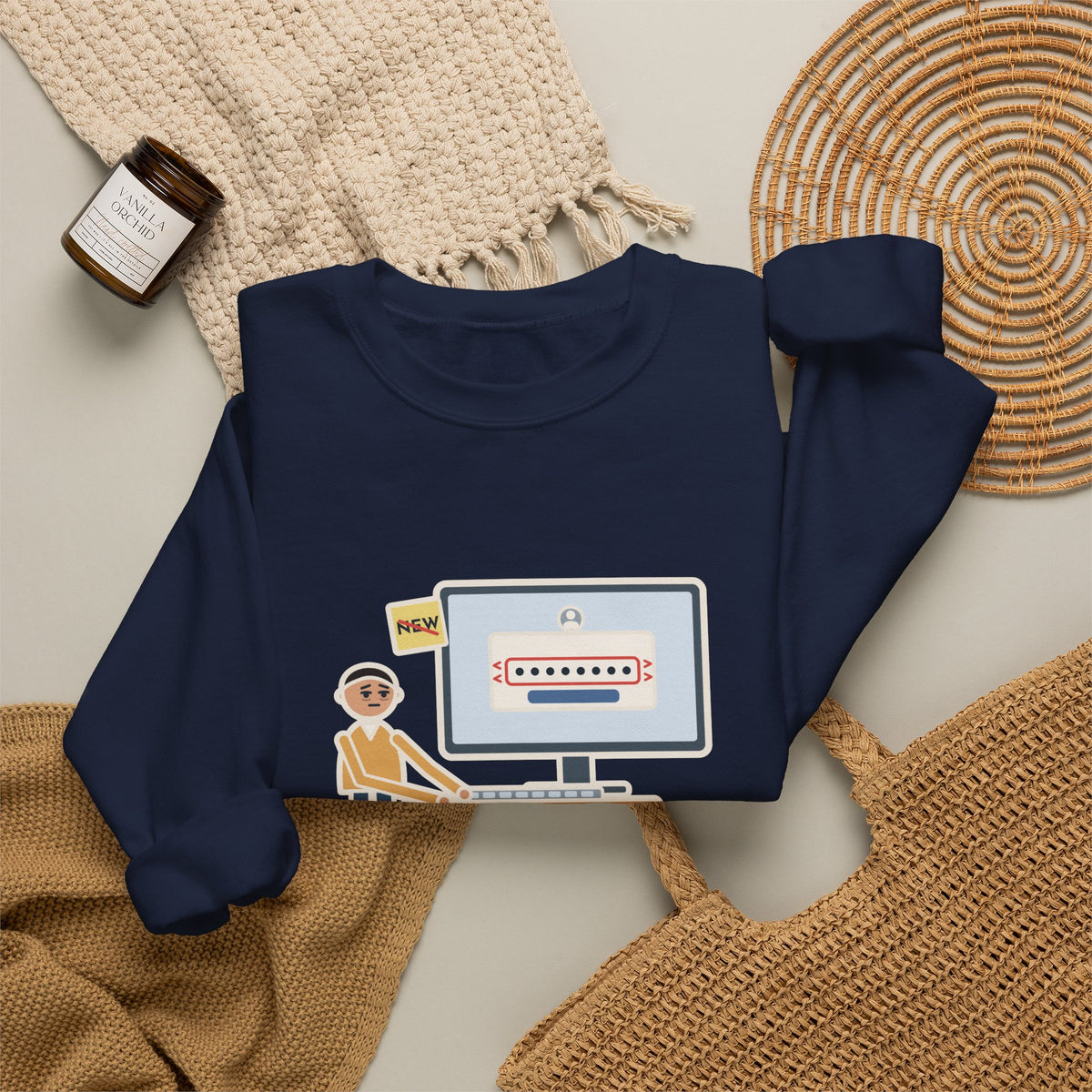 Password Sweatshirt, Changed It, Typed the Old One All Week, Funny Sign-In Box Crewneck