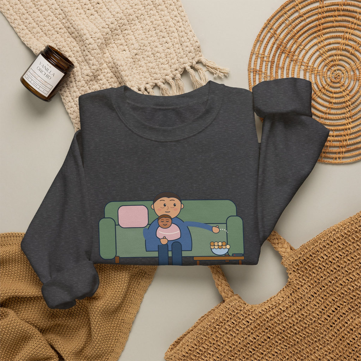 New Parent Crewneck Sweatshirt - Pinned Under a Contact Nap. Send Snacks.