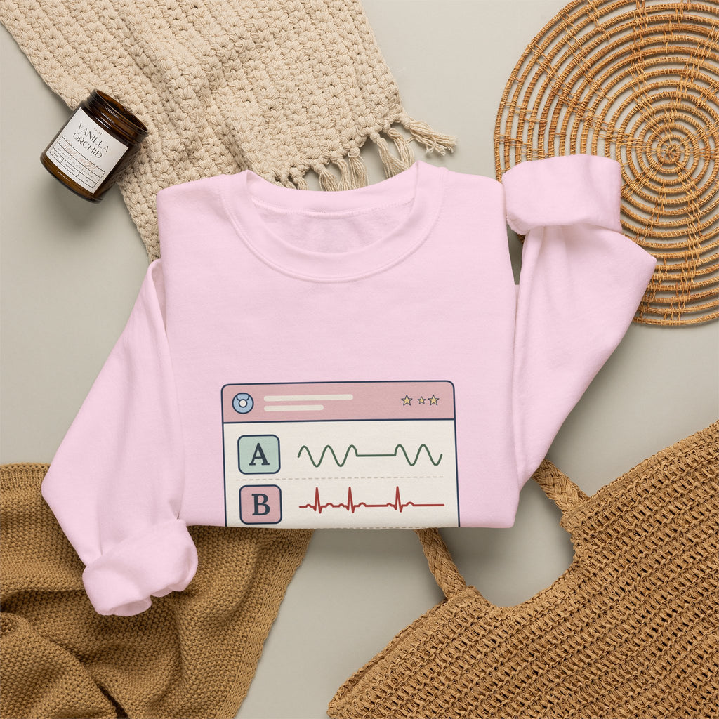 NICU Nurse Crewneck Sweatshirt - A's, B's and D's. Not a Report Card. Neonatal Nurse Gift