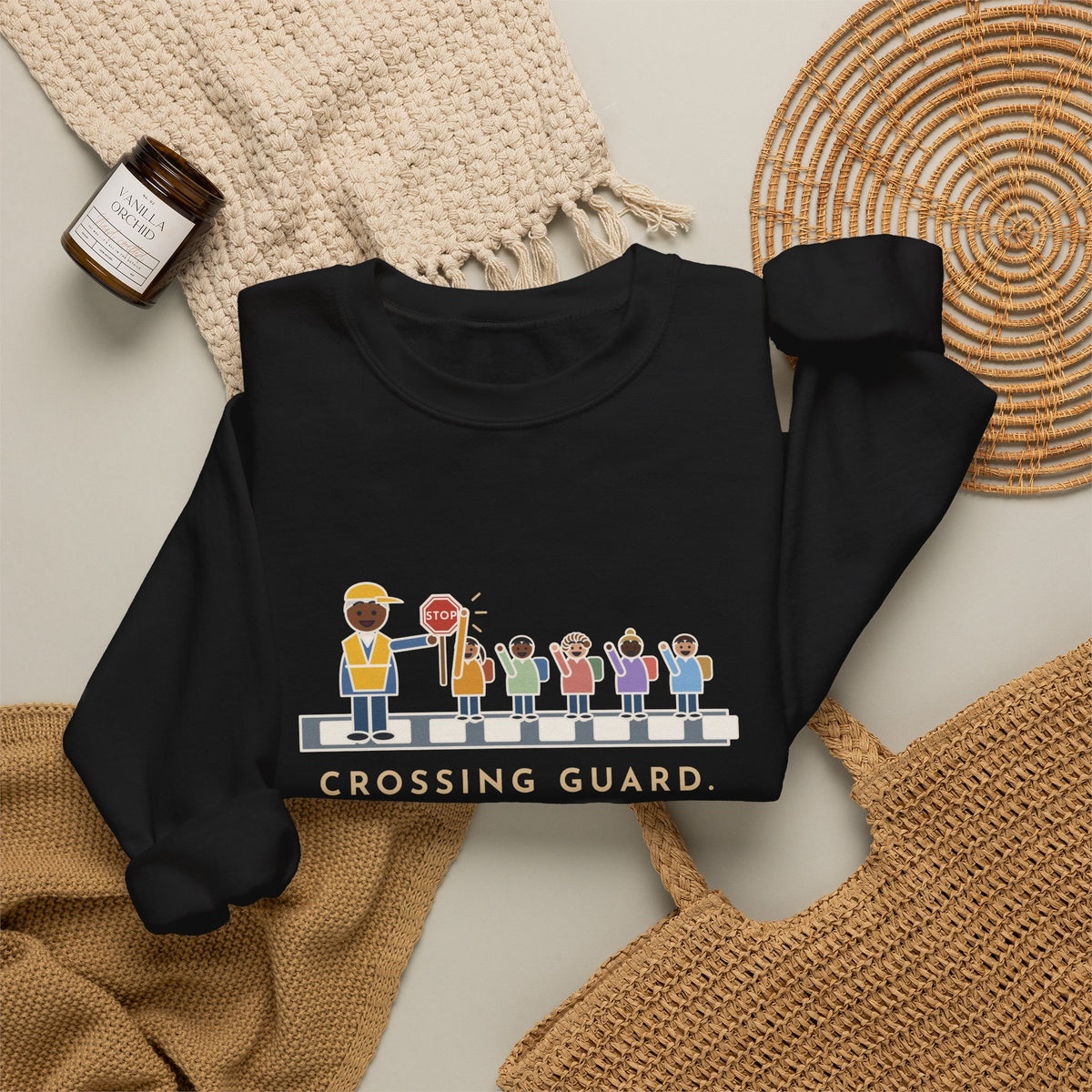 Crossing Guard Sweatshirt, The Kindergartners High-Five My Stop Sign on the Way By, Funny School Crosswalk Crewneck
