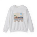 Chiweenie Sweatshirt, Ten Pounds, Guarded His Chew from a Great Dane, Funny Living Room Standoff Crewneck