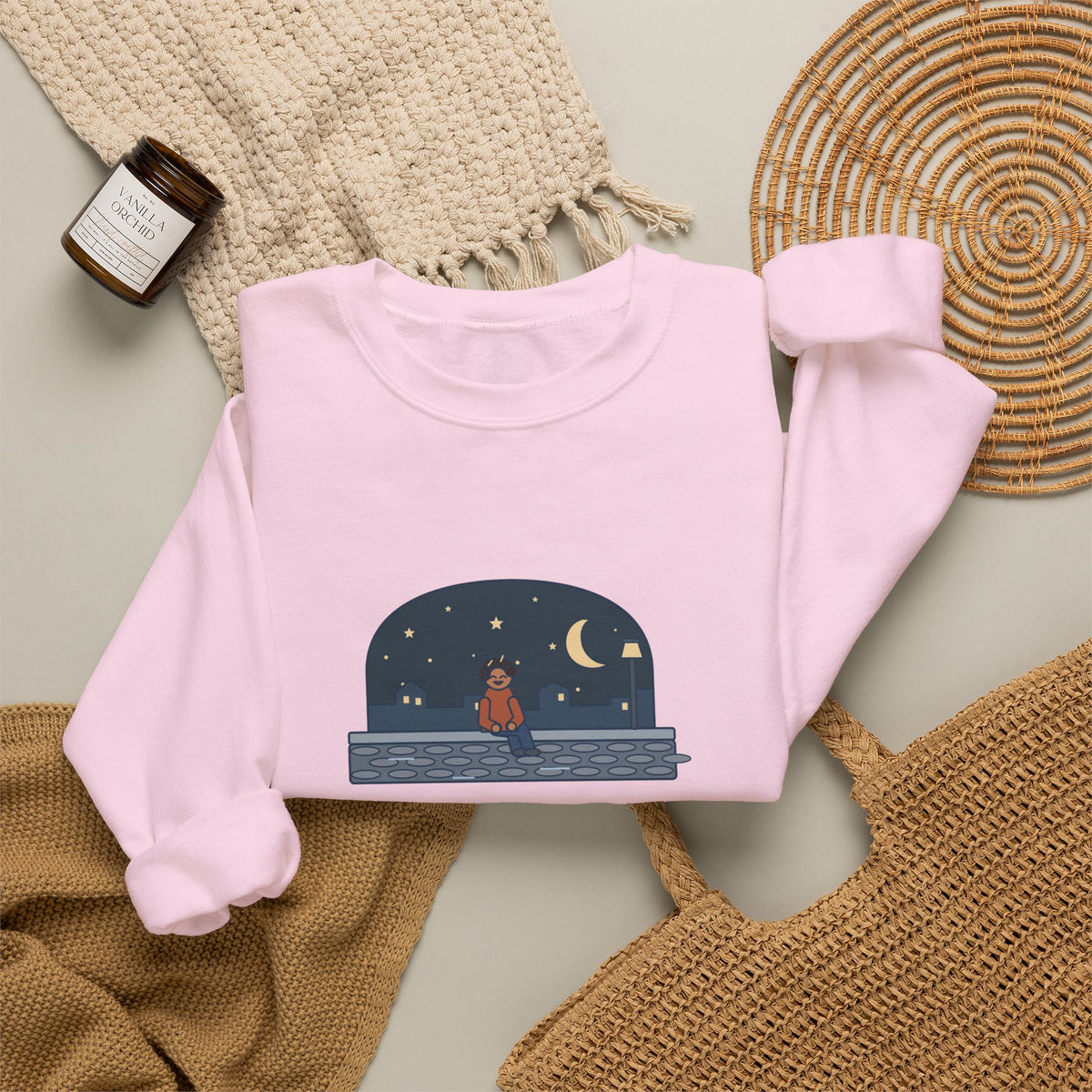 Some of Us Are Looking at the Stars Sweatshirt, Literary Oscar Wilde Quote Crewneck with Stargazer Curb