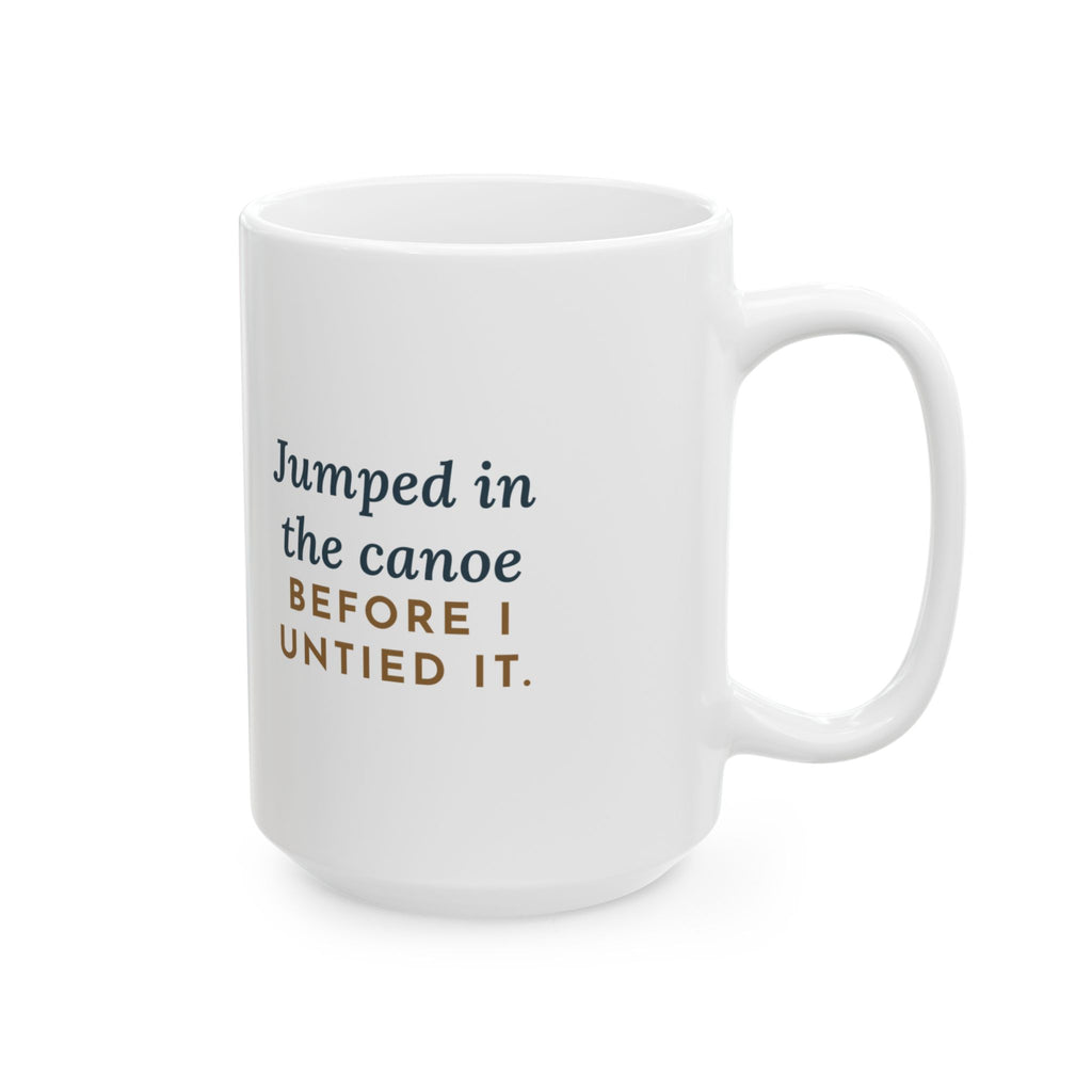Large Boykin Spaniel Mug 15oz - Sat in the Canoe Before the Knot Was Untied