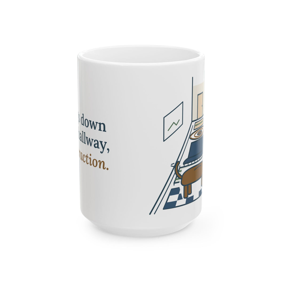 Large 15oz Senior Dogs Mug - Rugs Down the Hallway, for Traction Old Dog Lover Mug