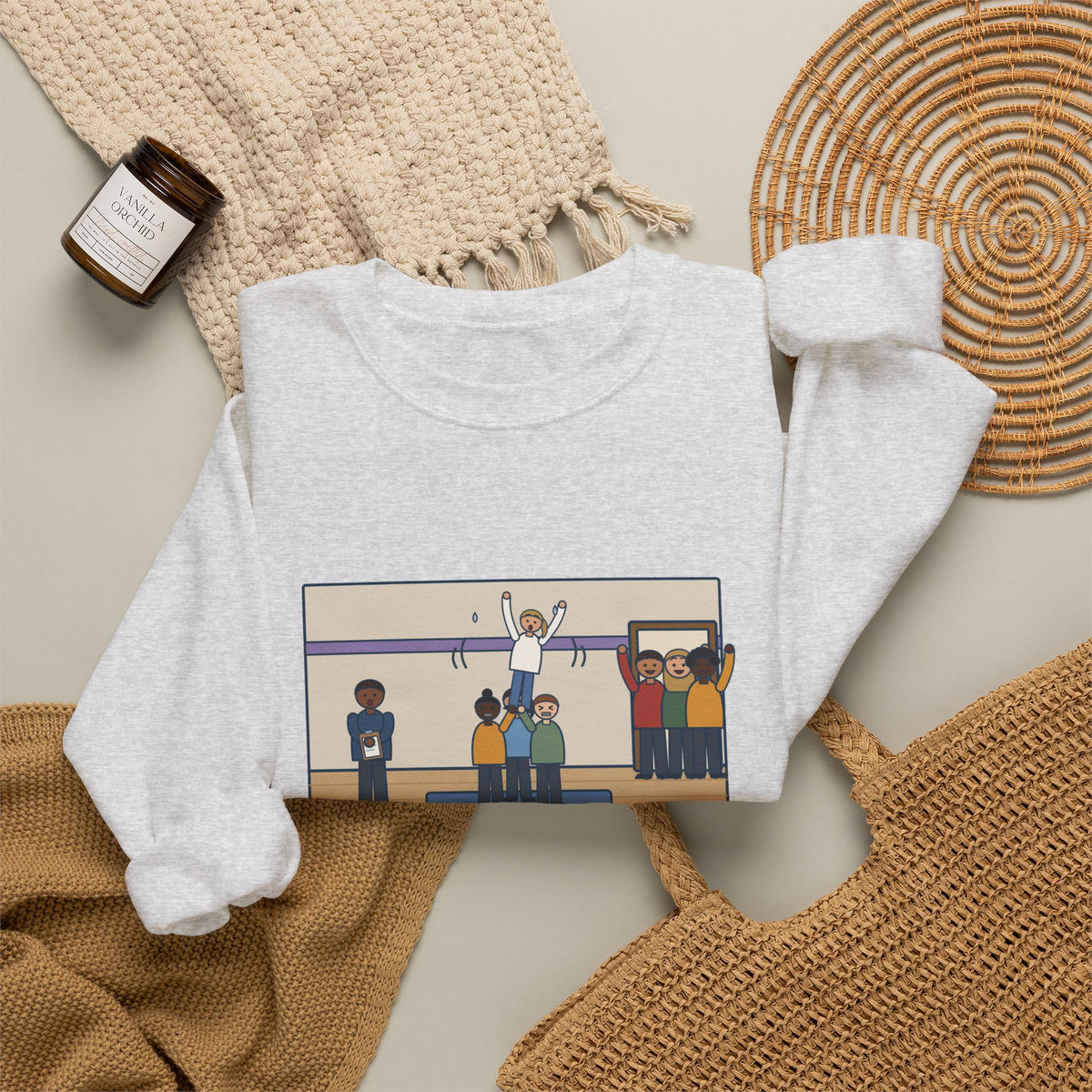 Cheer Coach Sweatshirt, Twenty Clean Stunts in a Row, Then the Parents Walked In, Funny Practice Mat Crewneck