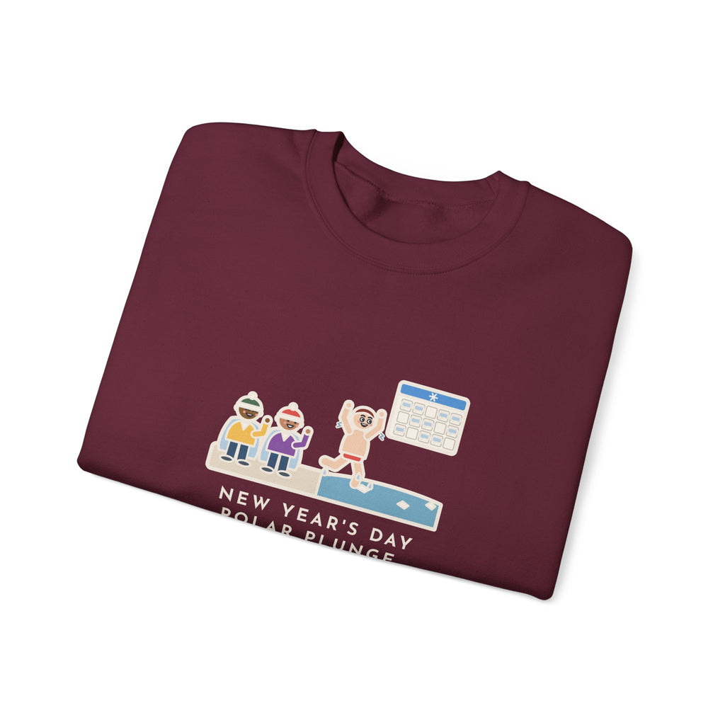 New Year's Day Plunge Sweatshirt, In the Water Four Seconds, Told the Story for a Month, Funny Frosty Beach Crewneck